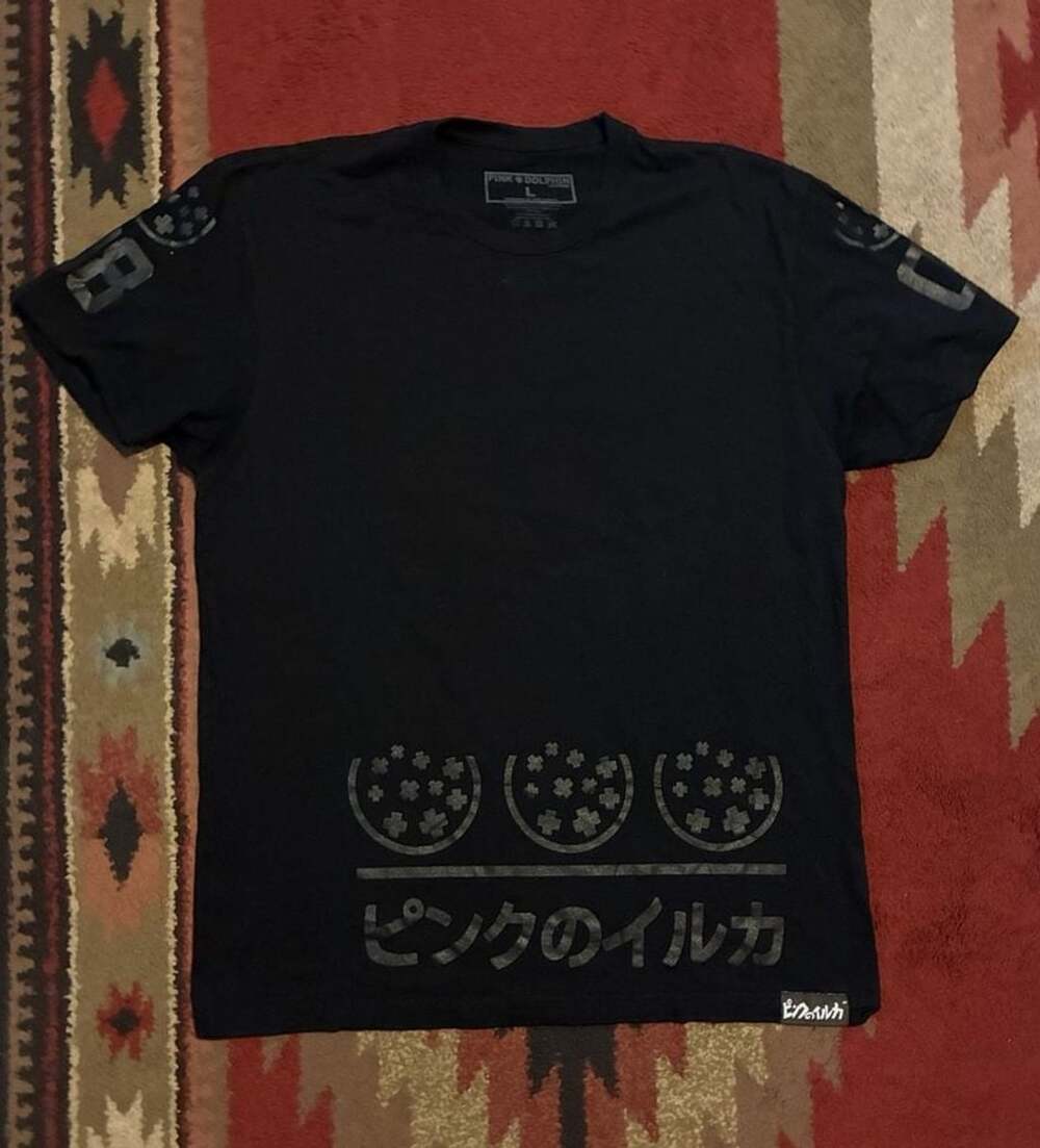 Pink Dolphin T-Shirt Size L Black Graphic Logo Tee